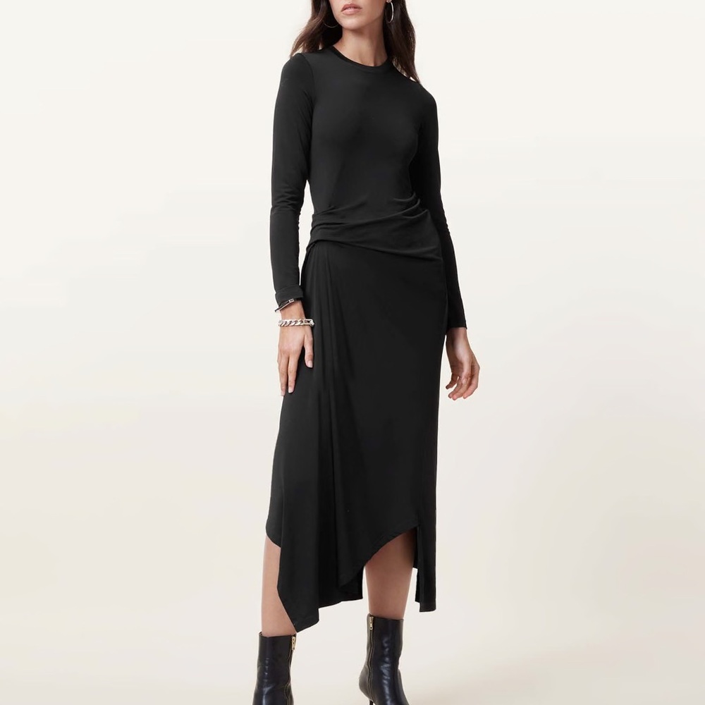Elegant Black Asymmetrical Dress